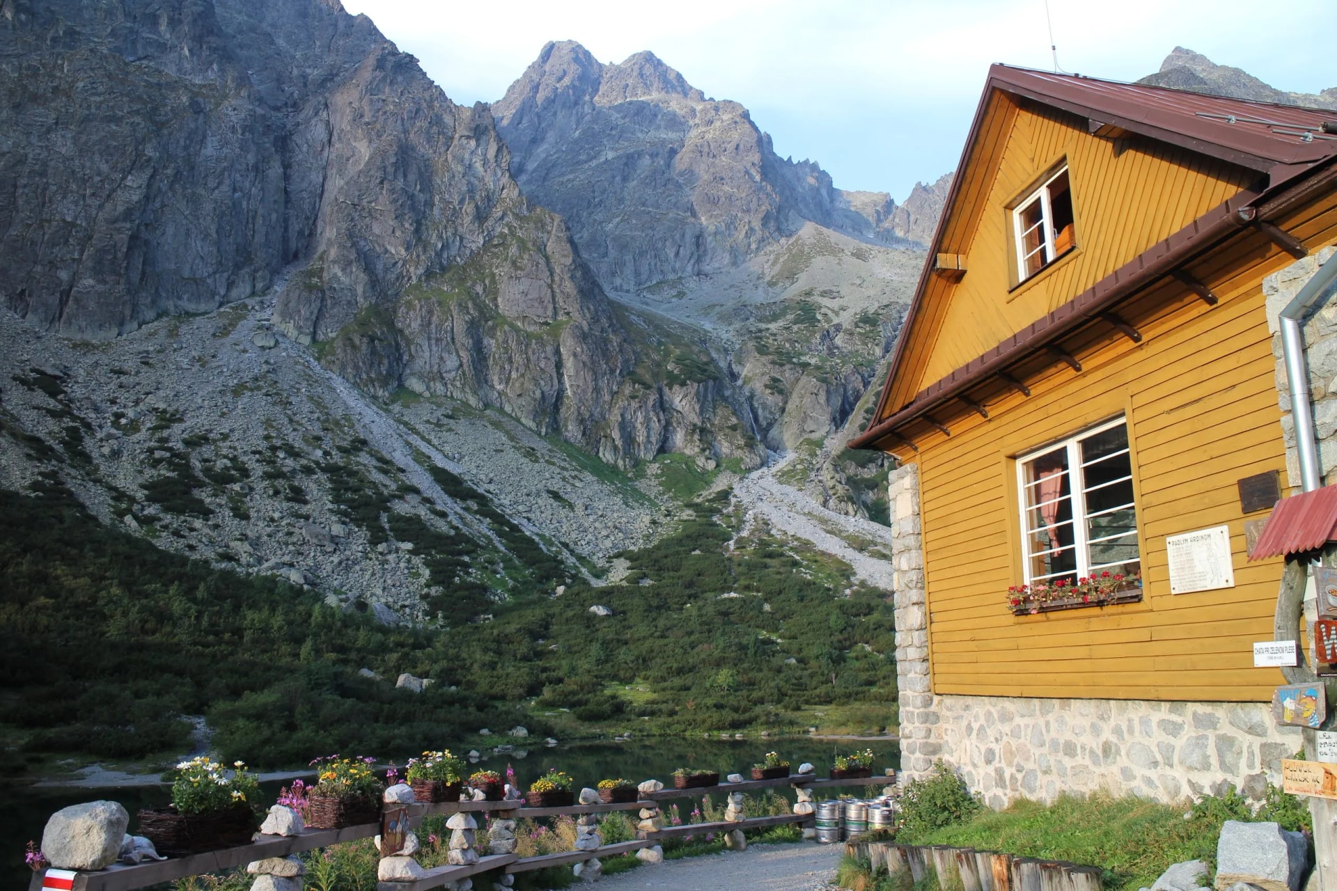 Zelene pleso chalet in Zelene pleso valley in High Tatras, Slovakia
